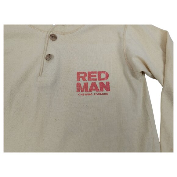 Red Man Chewing Tobacco Snuff Tropix Vintage Henley Shirt Mens‎ Size Small - Picture 5 of 11